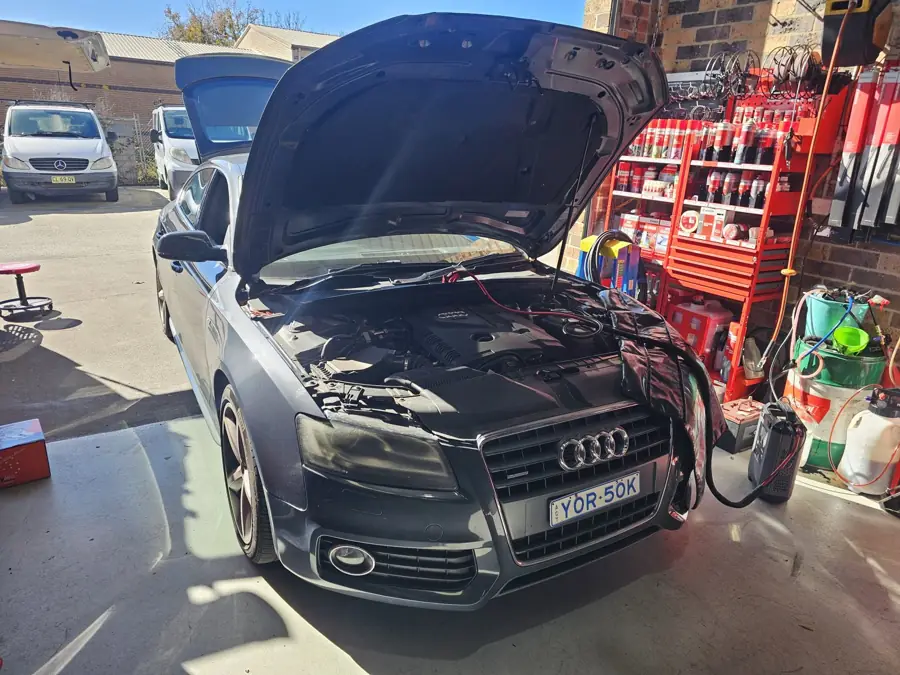 Audi A5 in for European vehicle electrical work