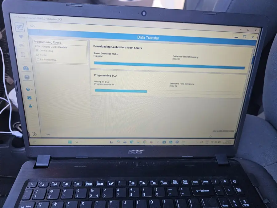 Data transfer and calibration during ECU programming